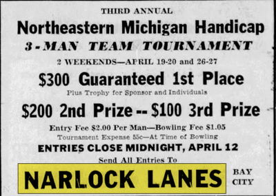 Washington Lanes (Narlock Lanes) - Apr 6 1952 Ad (newer photo)